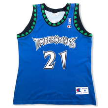 Laden Sie das Bild in den Galerie-Viewer, Champion vintage Basketball Trikot Minnesota Timberwolves Garnett #21 Gr. M
